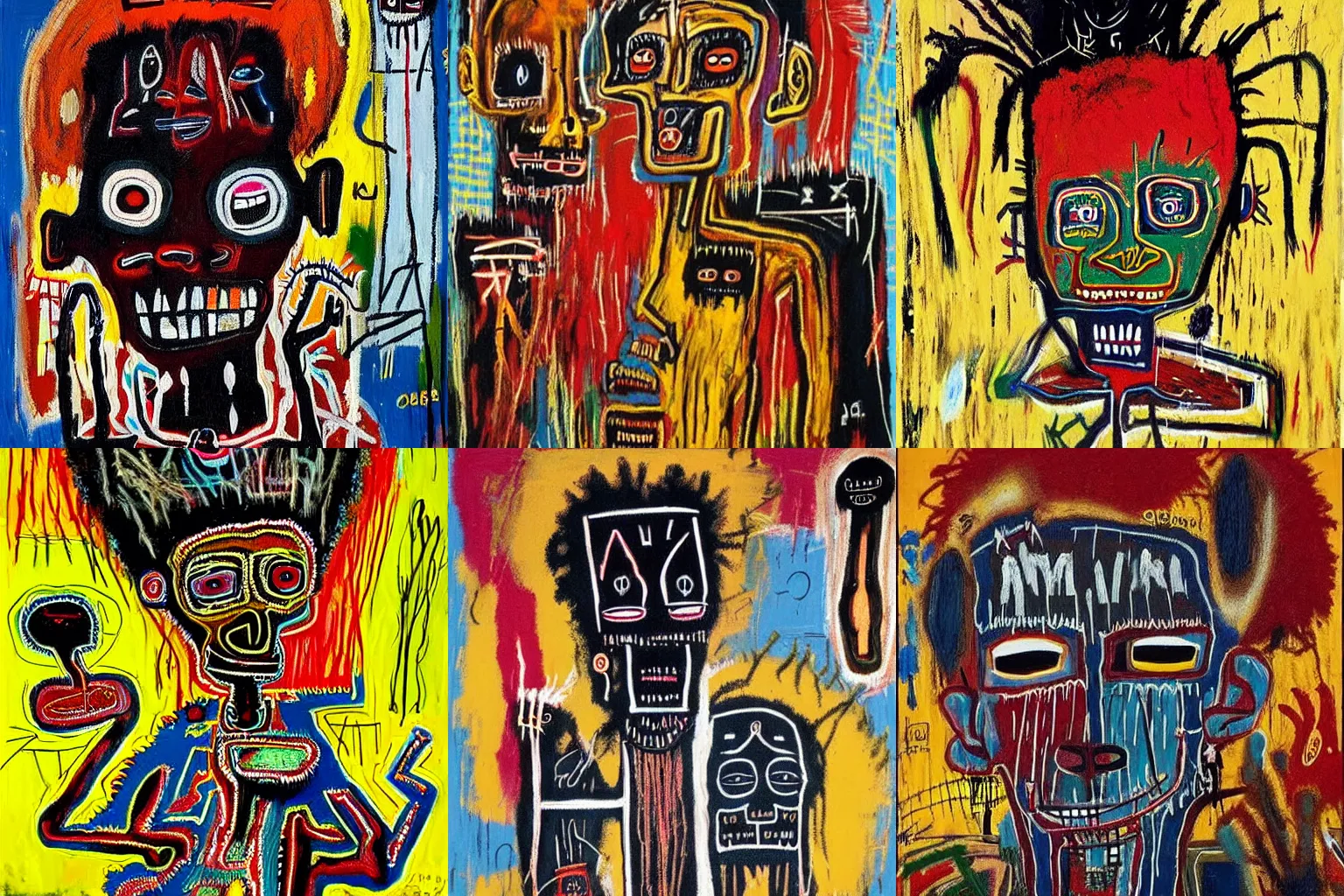 Image similar to extremely highly detailed African voodoo paintings by Jean-Michel Basquiat