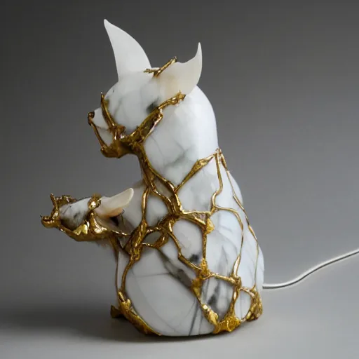 Image similar to rat king white marble with gold accents by ellen jewett