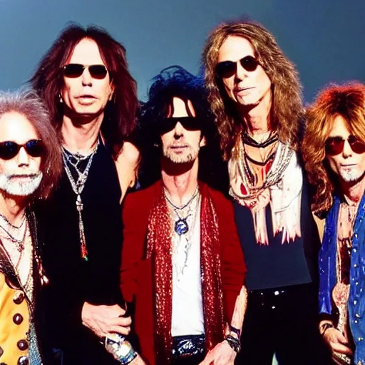 Prompt: the band aerosmith as shrimp