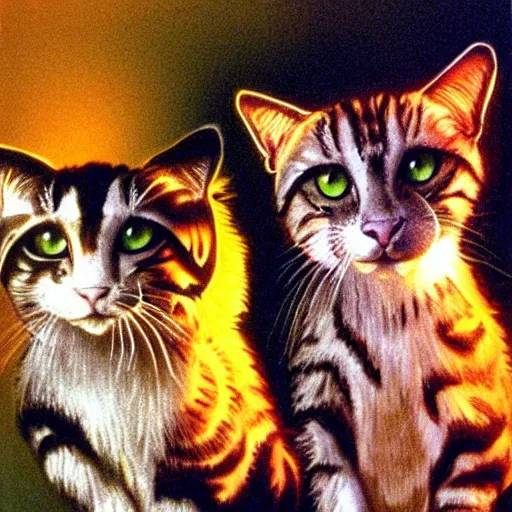 Prompt: 📷 mungojerrie and rumpleteazer, cats 1 9 9 8, dynamic lighting, portait