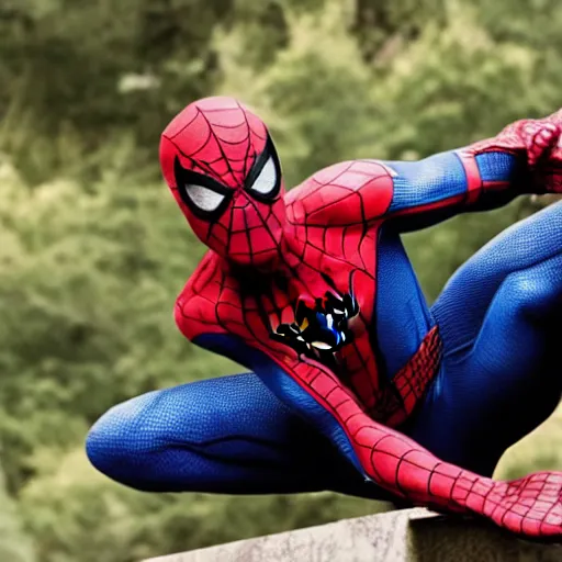 Image similar to still of spiderman in ( the boys )