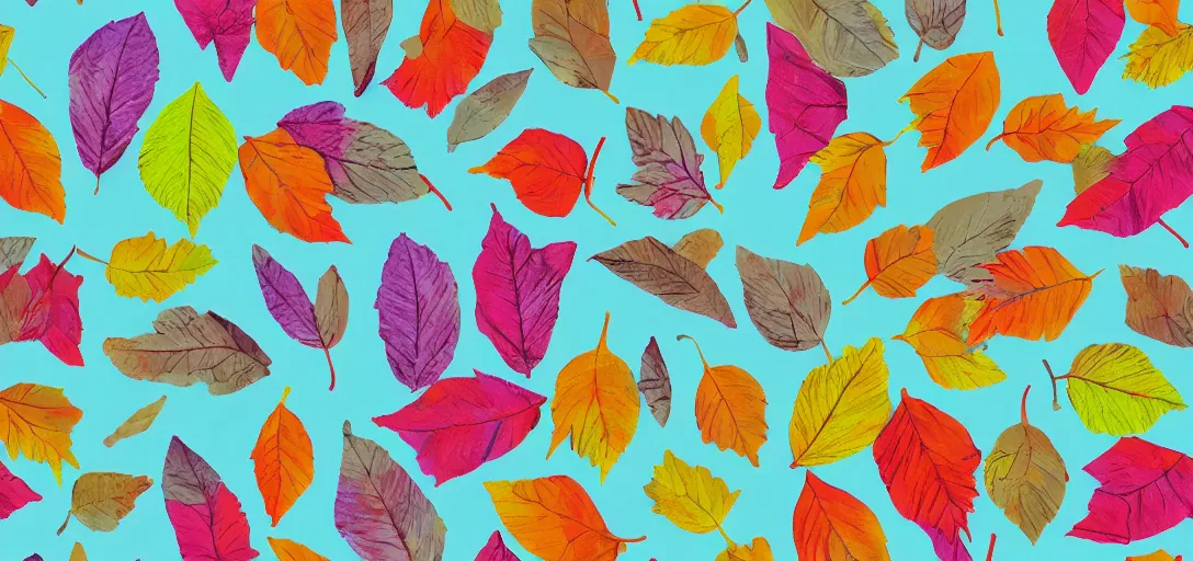 Image similar to pattern of animal crossing leaves, chill vibe, colorful