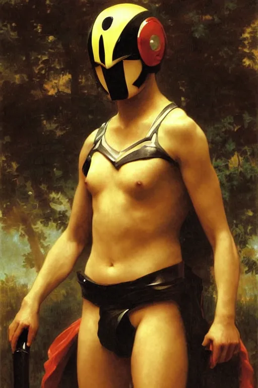 Image similar to portrait of a kamen rider, majestic, solemn, by bouguereau