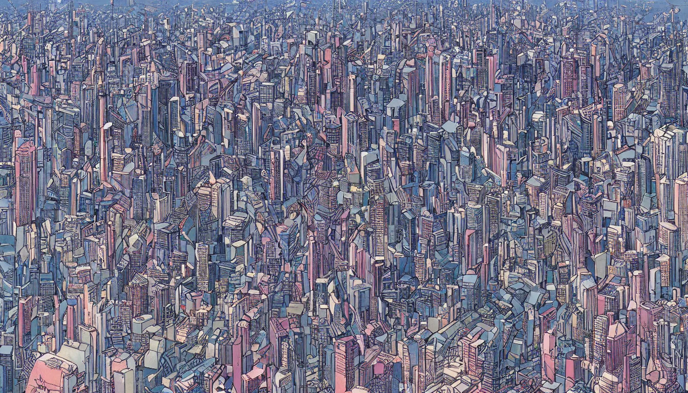 Prompt: tokyo by moebius