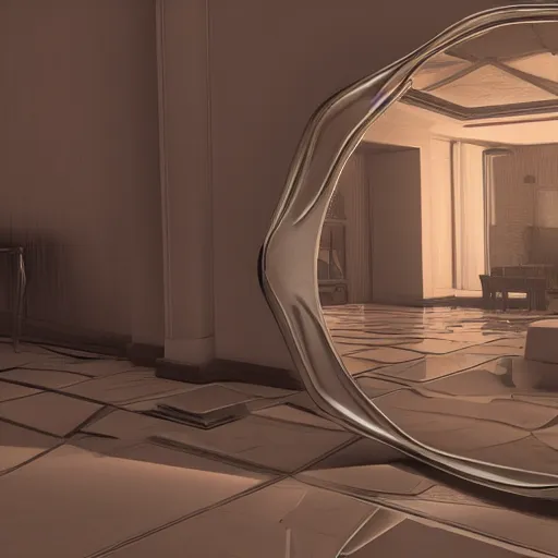 Prompt: broken shards of mirror reflecting each other, raytraced, unreal 5 ultra high detail,