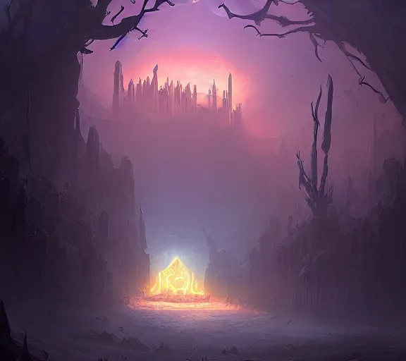 Prompt: set in a small town, a demonic magical ethereal portal!!! to hell. in the style of noah bradley and raphael lacoste and ruan jia and marc simonetti