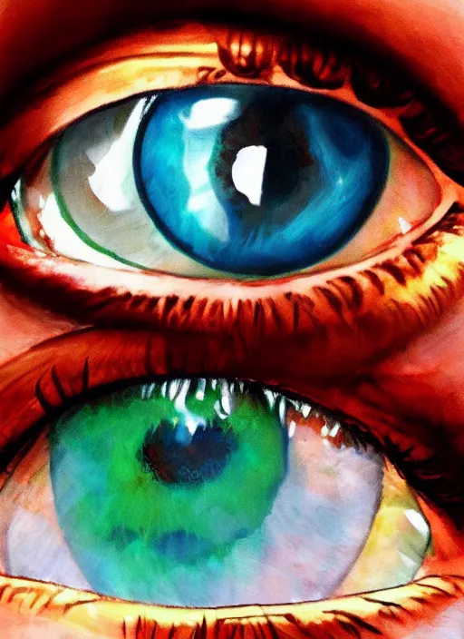 Prompt: portrait of a stunningly beautiful eye, infinite art styles combined