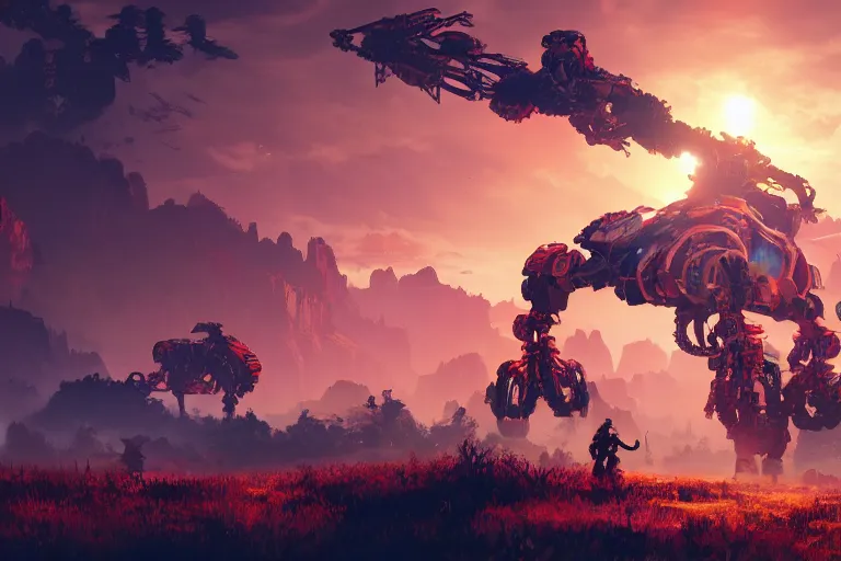 Image similar to scorcher machine mecanical creature robot of horizon forbidden west horizon zero dawn bioluminiscence global illumination ray tracing hdr fanart arstation by ian pesty and alena aenami artworks in 4 k