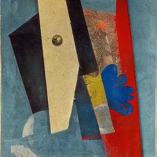 Prompt: artwork by kurt schwitters and max ernst