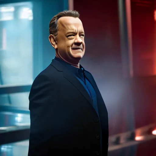 Prompt: a still of tom hanks in the avengers movie, 4 k, studio lighting, marvel cinematic, bokeh