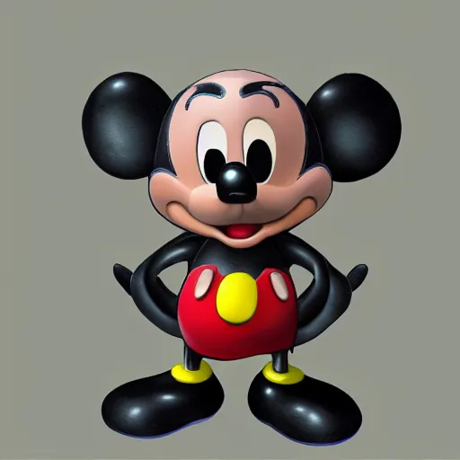 Prompt: ninety year old micky mouse, realistic, unreal engine, trending on art station,