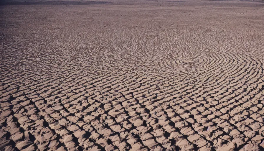 Prompt: movie still by djibril diop mambety of a huge neoclassical labyrinth in the desert, cinestill 8 0 0 t 3 5 mm eastmancolor, heavy grain, high quality, high detailed