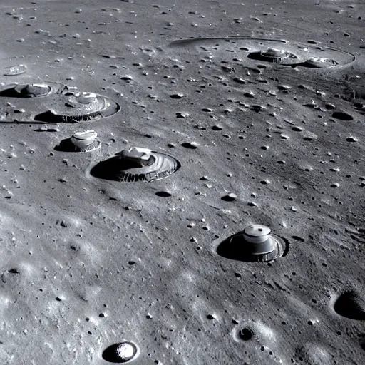 Image similar to photo from moonwalker, city strret on the moon, a detailed image of a future lunar base, moon landscape