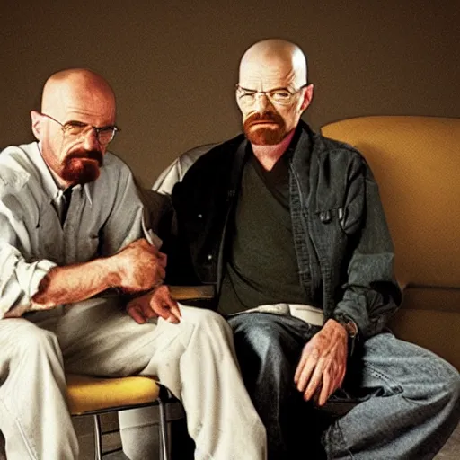 Image similar to walter white sitting on walter white's lap