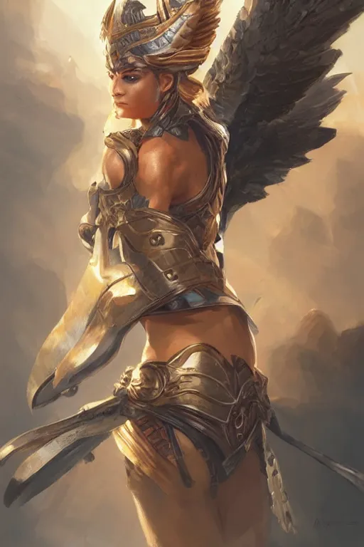 Image similar to amazon valkyrie athena, d & d, fantasy, portrait, highly detailed, headshot, digital painting, trending on artstation, concept art, sharp focus, illustration, art by artgerm and greg rutkowski and magali villeneuve