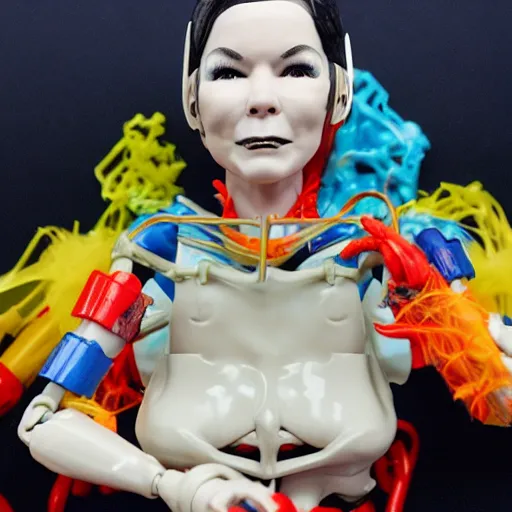 Prompt: bjork at burning man, activity play centre, stop motion vinyl action figure, plastic, toy, butcher billy style