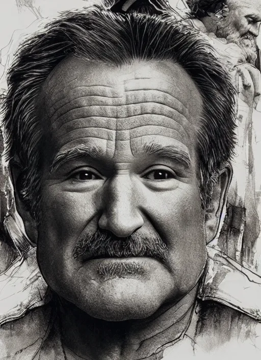 Image similar to portrait, Robin Williams in the Fisher King, watercolor, dramatic lighting, cinematic, establishing shot, extremely high detail, foto realistic, cinematic lighting, pen and ink, intricate line drawings, by Yoshitaka Amano, Ruan Jia, Kentaro Miura, Artgerm, post processed, concept art, artstation, matte painting, style by eddie mendoza, raphael lacoste, alex ross