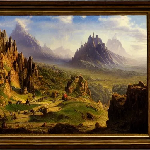 Image similar to a beautiful and highly detailed matte painting of the epic mountains of avalon, intricate details, epic scale, insanely complex, 8 k, sharp focus, hyperrealism, very realistic, by caspar friedrich, albert bierstadt, james gurney, brian froud,