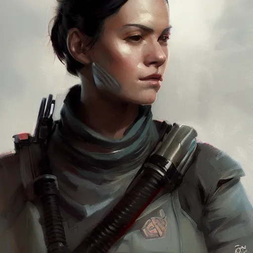 Image similar to portrait of a woman by greg rutkowski, marla fett, samoan features, straight black hair, tall and slender, star wars expanded universe, she is about 2 0 years old, wearing tactical gear, digital painting, artstation, concept art, smooth, sharp foccus ilustration, artstation hq