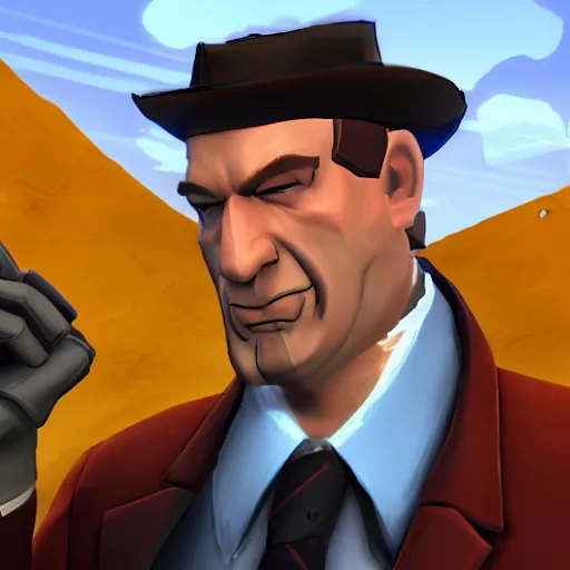 Image similar to Saul Goodman in Team Fortress 2, HD 4k game screenshot, Valve official announcement, new character