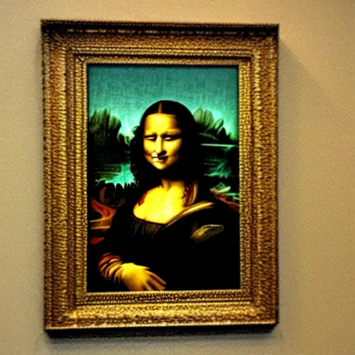 Image similar to a painting of the mona lisa by bob ross