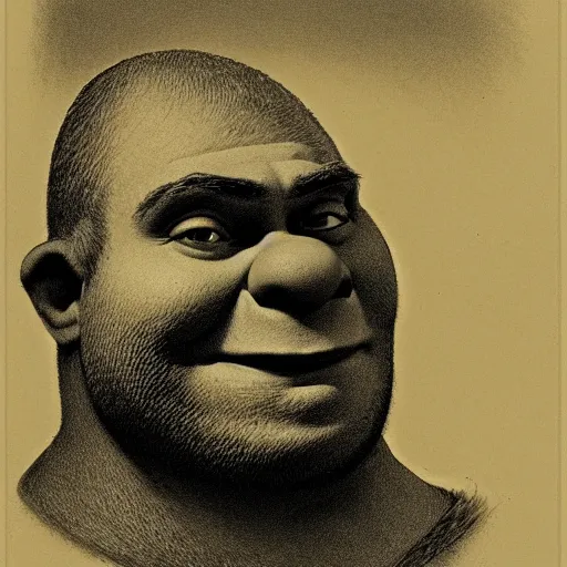 Image similar to portrait of shrek ( c. 1 8 8 0 - c. 1 8 9 2 ) drawing in high resolution by otto eerelman