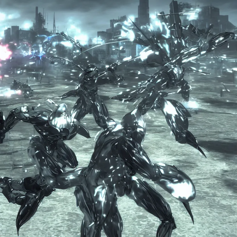 Image similar to ingame gameplay of metal gear rising on the nintendo 64