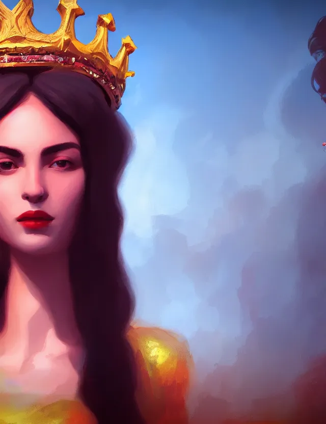 Image similar to blurred background. close-up portrait of a goddess in crown, by Alfred Eisenstaedt, Afarin Sajedi and Alena Aenami. unreal engine