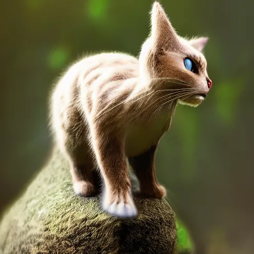 Prompt: national geographic photo of mew, pokemon in the wild, intricate, portrait, 8 k professional, uhd, hdr, award winning