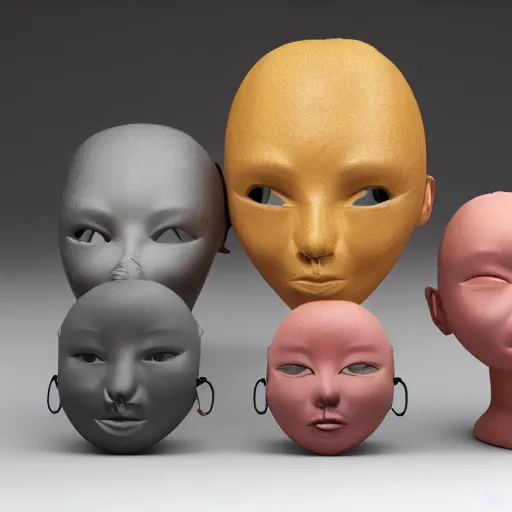 Prompt: ceramic mask family watching tv, britt marling style 3 / 4, 8 k, sharp focus, soft light, volumetric lighting, highly detailed realistic, refined, artstation