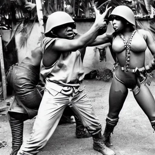 Image similar to nicki minaj fighting in the vietnam war