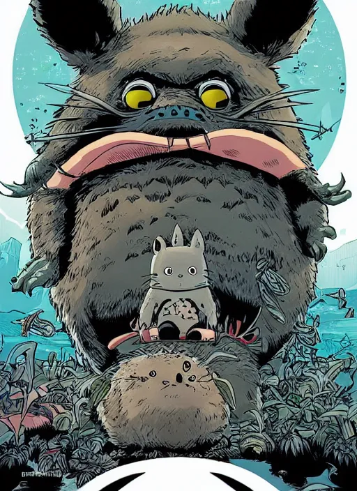 Image similar to alternative movie totoro for venom by laurie greasley and tristan eaton