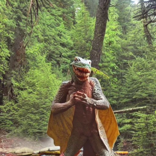 Image similar to photograph of a wizard lizard man at oregon hotsprings