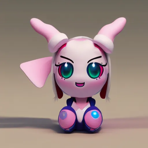 Prompt: cute fumo plush of a girl with antennae that pick up radio waves, lens flare, vray