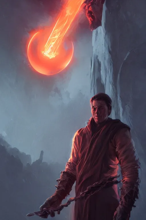 Image similar to portrait, the dark fire wizard creating a portal, dramatic lighting, cinematic, establishing shot, extremly high detail, foto realistic, cinematic lighting, post processed, concept art, artstation, matte painting, style by eddie mendoza, raphael lacoste, alex ross