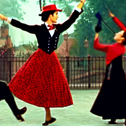 Image similar to Mary Poppins dancing, Still from Mary Poppins (1964)