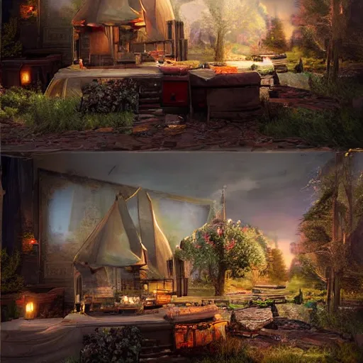 Image similar to realistic renderings of enchanting scenes