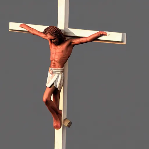Image similar to octane render of crucifixion