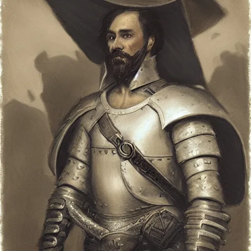 Image similar to spanish conquistador portrait, by Jesper Justin Gerard