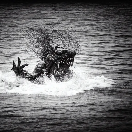 Image similar to monster emerging from sea surface, 5 5 mm