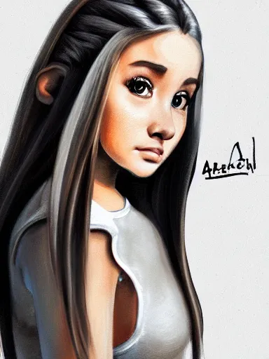 Image similar to sad ariana, amazing artwork full body portrait, trending on artstation, digital art.