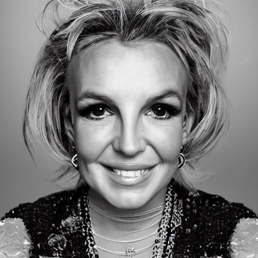 Image similar to old britney spears singer at age 9 0 years old, color ( sony a 7 r iv, symmetric balance, polarizing filter, photolab, lightroom, 4 k, dolby vision, photography award ), vogue, perfect face