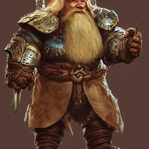 Prompt: a detailed portrait of an old dwarf warrior with a rugged armor, by justin gerard, digital art, realistic painting, dnd, character design, trending on artstation