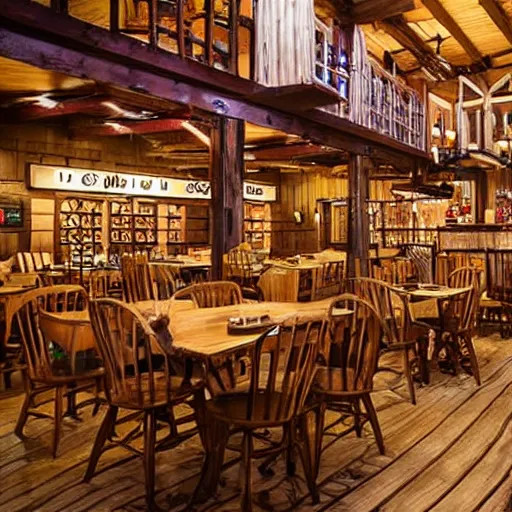 Image similar to image showing the interior of a cracker barrel restaurant in africa, realistic, detailed,