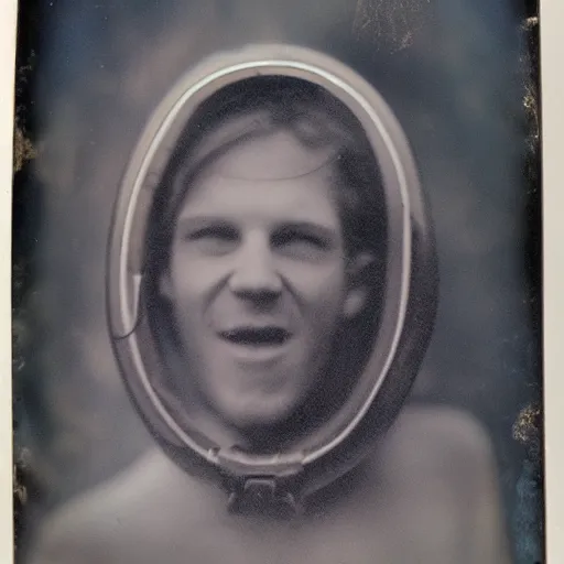 Image similar to tintype photo, swimming deep underwater, alien squid bird