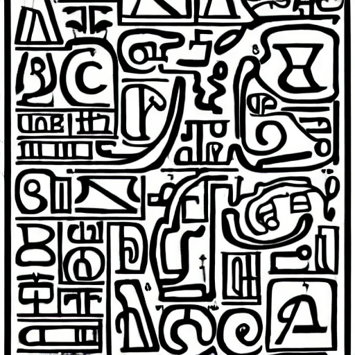 Image similar to a alphabet for a ancient language,