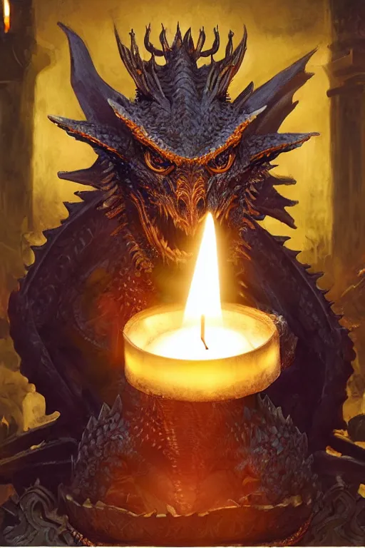 Prompt: 0 a dragon king sits on a throne by greg rutkowski magic realism hyper realistic 2 0 0 mm lens candlelight