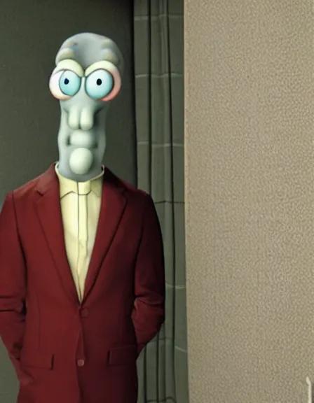 Image similar to Squidward as The American Psycho