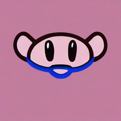 Prompt: digital painting, sharp, smooth award winning drawing of Kirby, cohesive, nintendo branding