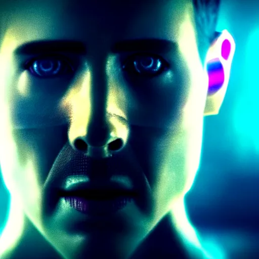 Prompt: a still from the movie bladerunner 2 0 4 9 depicting a close up of a focused futuristic robot's face as it works. cinematic lighting,